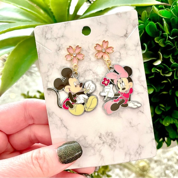 Floral Mickey and Minnie Earrings - Picture 3 of 3